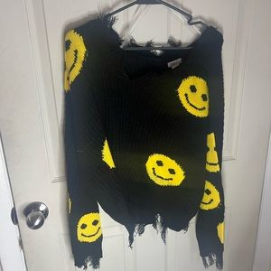 Rue 21, Medium, black with yellow smiley faces